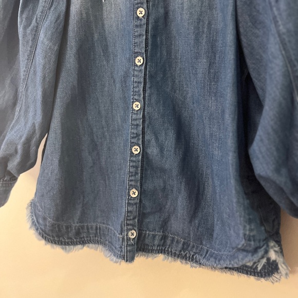 Pilcro Anthropologie Denim Tie Neck Top Long Sleeve NWOT XS - Picture 12 of 12